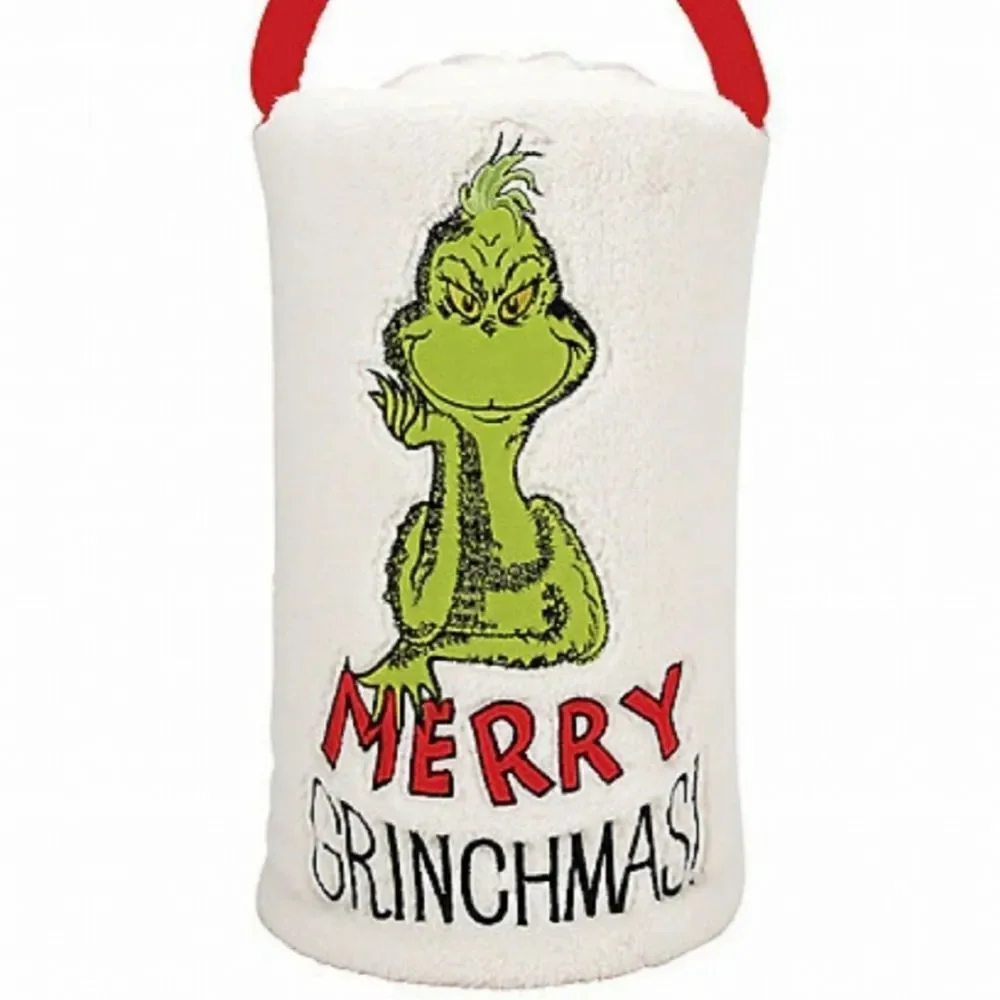 Snowpinions Grinch Merry Grinchmas Throw Blanket Dr Seuss Portable 60 x 45 New